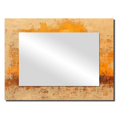 Sunset Elephant In The Golden Desert I - Elephant Animal Wall Mirror Art - Printed On Metal