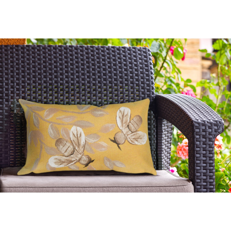 Visions III Outdoor Throw Pillow, Gold