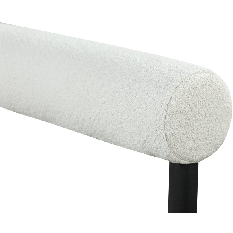 Chaise de salle à manger rembourrée Louie, Tissu crème bouclé