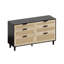 Commode contemporaine en rotin de 51 po avec tiroirs-2131172502