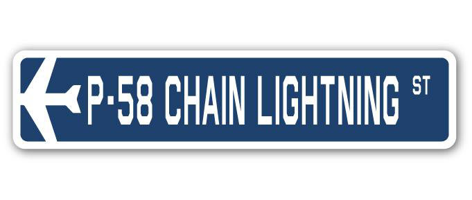 Plaque de rue militaire en aluminium Brackin P-58 Lightning Air Force, H 8 po x l 36 po x P 1 po