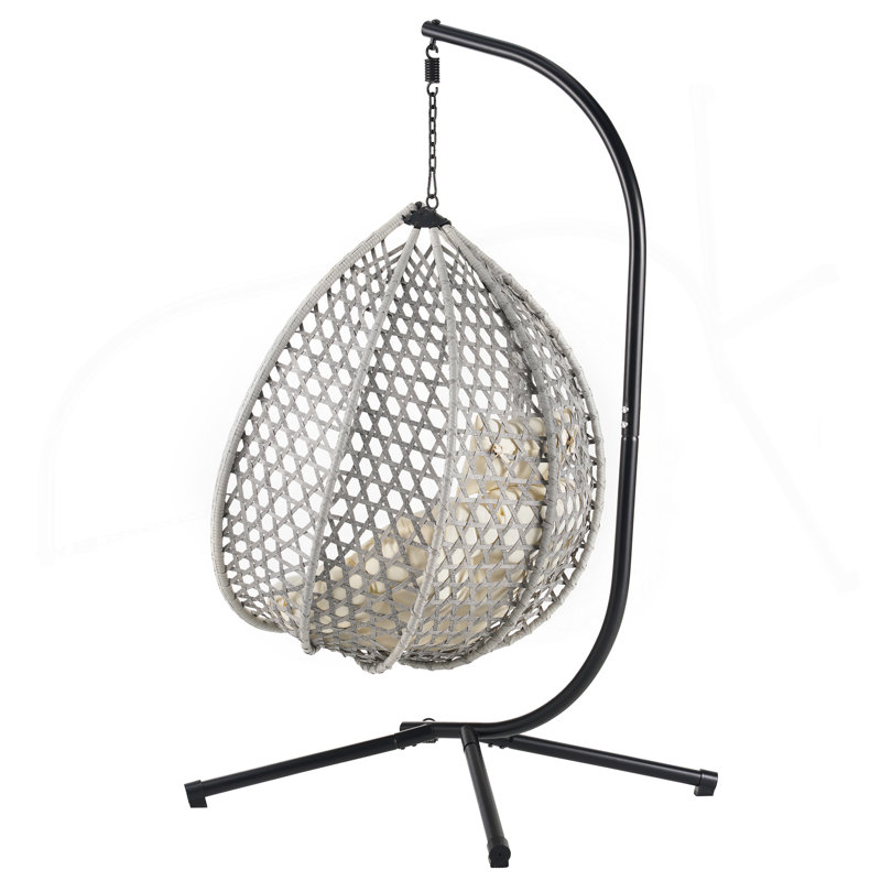 Fauteuil à œufs suspendu polyvalent pour l'intérieur et l'extérieur, Beige, Gris