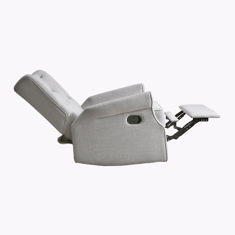 Alice Wingback Swivel Recliner, Gray Linen
