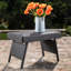 Table d'appoint grise PE, 40 cm H x 61 cm L x 41 cm P, structure en fer, aucun assemblage requis. Table d'appoint pratique, profonde, large et haute.