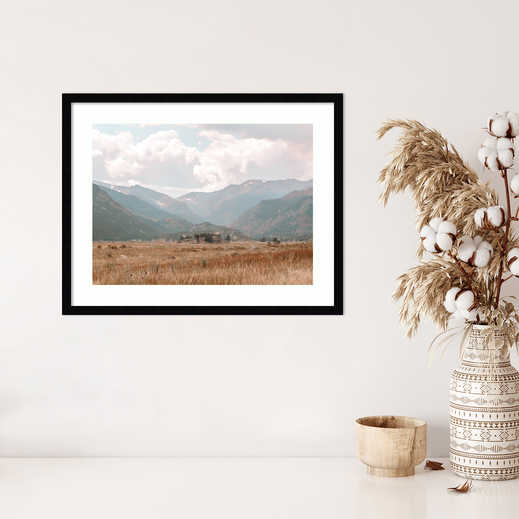 Wanderings by Alicia Abla, 20" H x 25" W x 1" D, Black