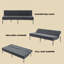 Canapé-lit futon convertible de 70 pouces, gris foncé-457763665