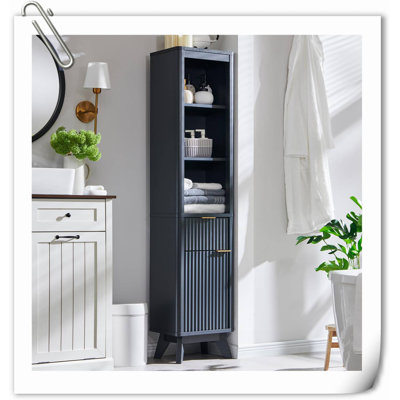 Armoire à linge en bois manufacturé Jamela