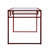 Glass Top & Red Finish Writing Desk