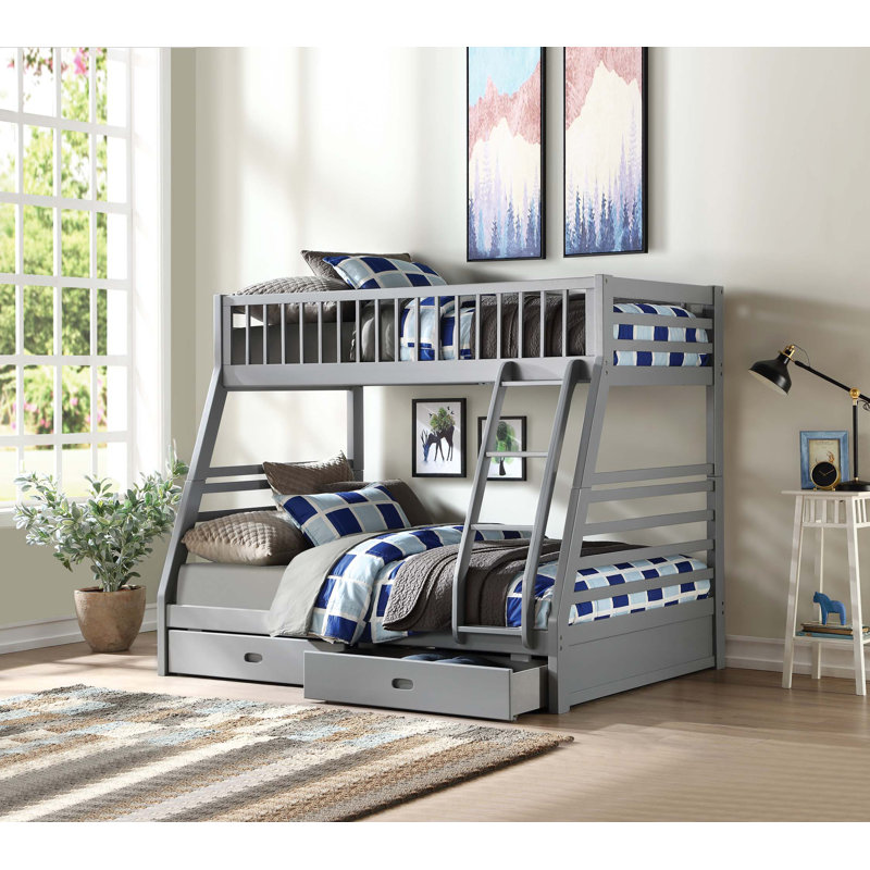 Jason Bunk Bed W/Storage, Gray