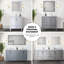84 po Meuble-lavabo double blanc avec comptoir en marbre, robinet inclus et grand volume de rangement - comptoir de bain à mécanisme de fermeture en douceur et deux armoires intérieures pour quatorze tiroirs-766202335