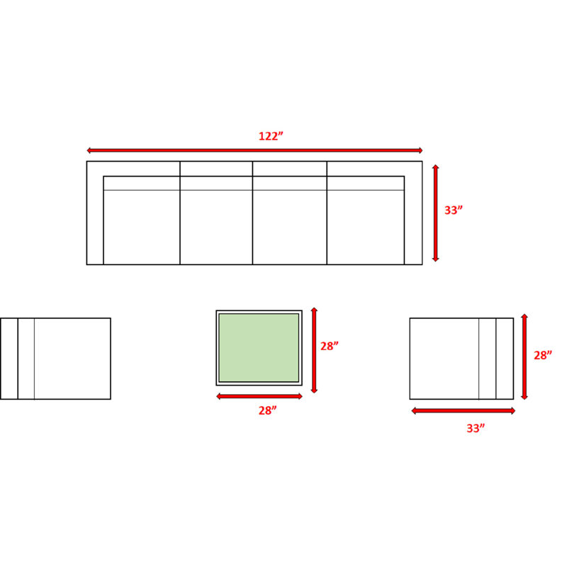Andersonville Fully Assembled 7 Piece Sofa Seating Group with Cushions