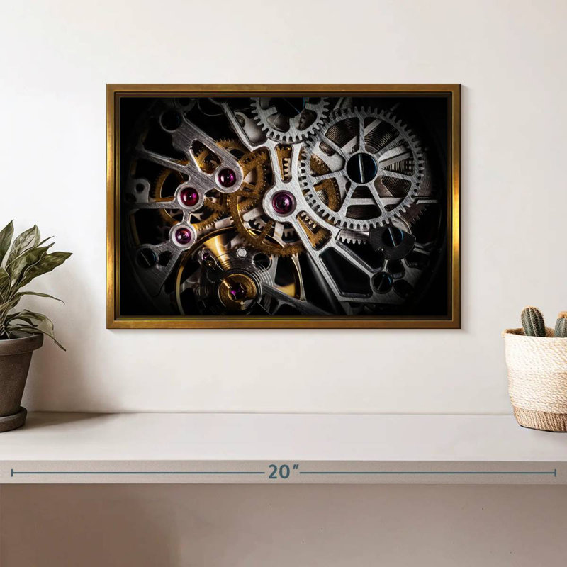 Mécanisme de montre, Cadre flottant doré, 13 po x 9 po