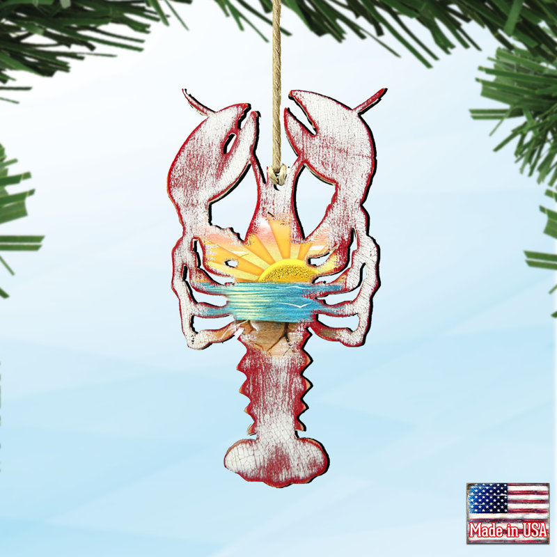 Ornement suspendu en bois Tidaholm Lobster