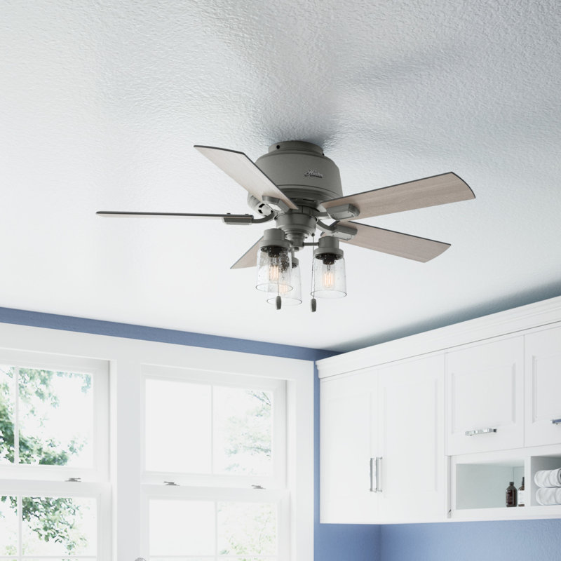 Matte Silver 44" Chandelier-Inspired Ceiling Fan with Lighting