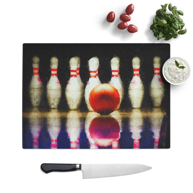 Ten Pin Bowling Chopping Board, 28.5cm W x 39cm L