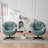Upholstered Tufted Swivel Accent Chair-943064303