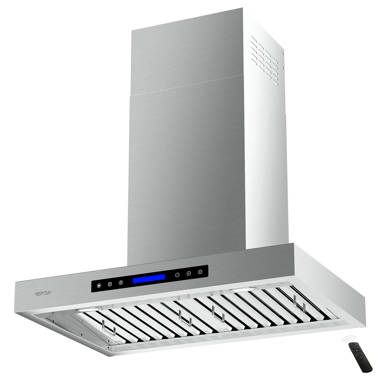 IKTCH 36 900 Cubic Feet Per Minute Ducted Wall Mount Range Hood with  Baffle Filter and Light Included