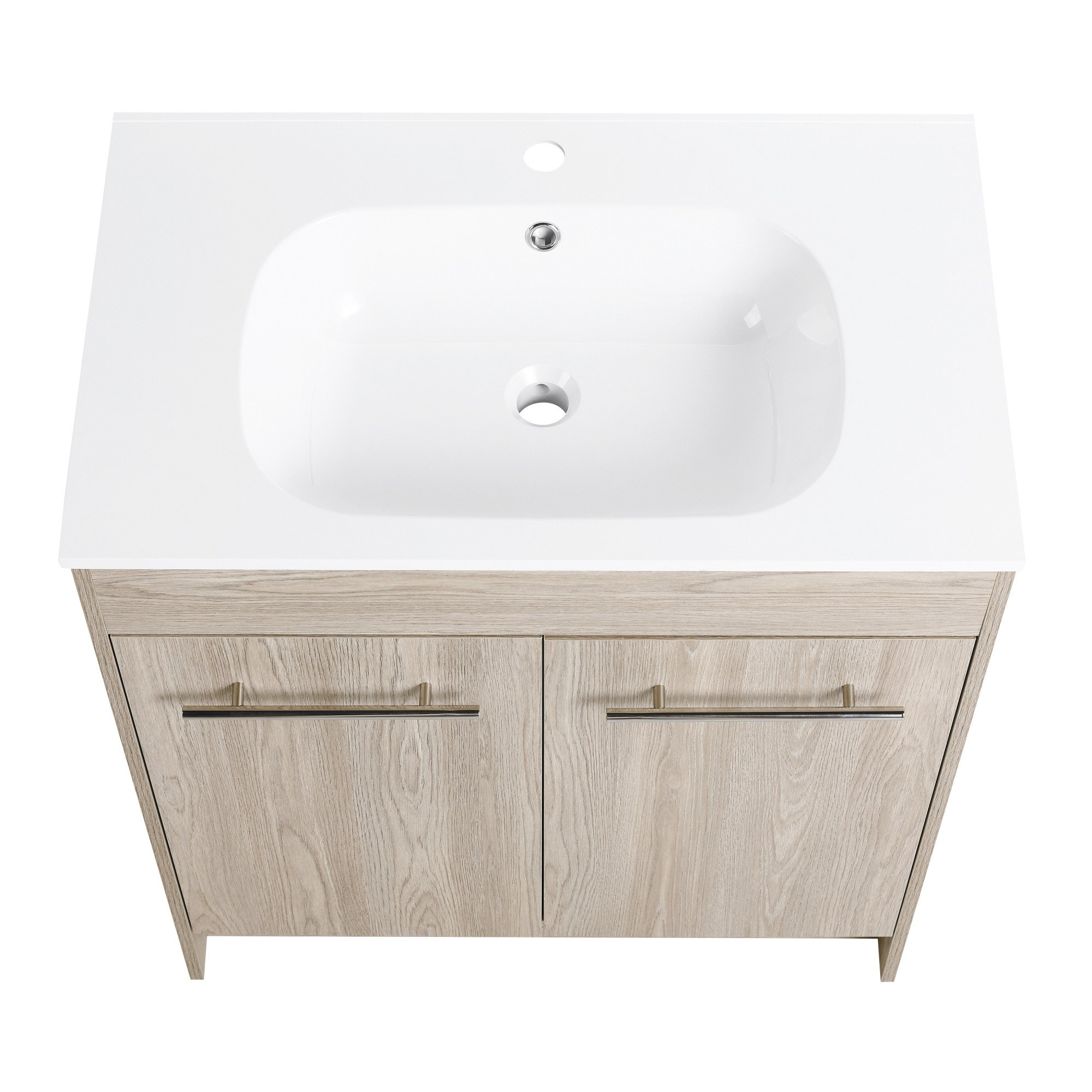 Ebern Designs 30-inch modern freestanding bathroom vanity with wood ...