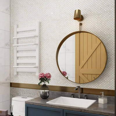 Diflart Sample Mother of Pearl Fish Scale Backsplash Shell Tile for Kitchen Bathroom Shower Spa Wall Pool Tiles