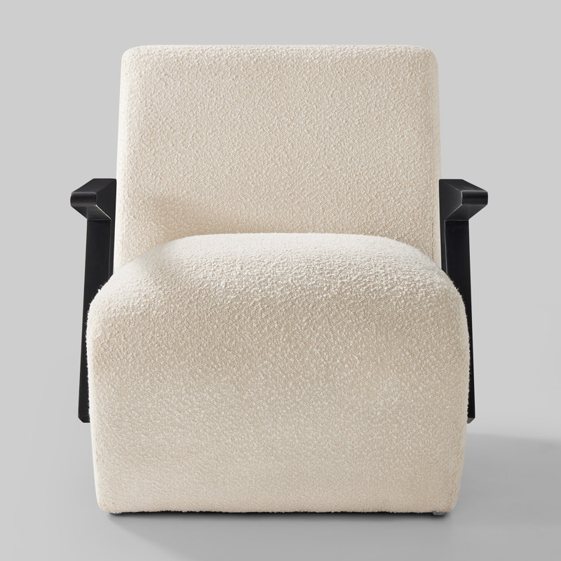 Fauteuil capitonné l 27,8 po Boucle, White