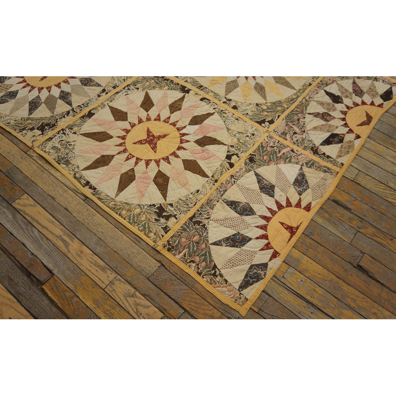 Antique Quilt America Geometric Flat Weave Rug