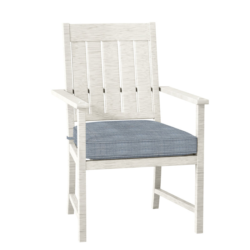 Croquet Patio Dining Armchair with Cushions, Oyster, Rollo Chambray, Welt