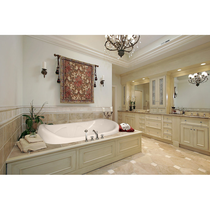 Natalie 78'' x 44'' Acrylic Bathtub, White, Polished Chrome
