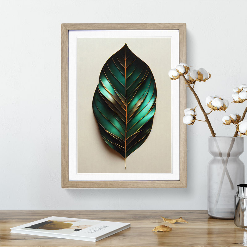 The Beautiful Leaf - Single Picture Frame Print, 46cm H x 34cm W x 2cm D, Oak Framed
