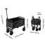 Collapsible Wagon Carts, 80L & 200LBS Folding Wagons with All-Terrain Wheels, Heavy Duty Outdoor Utility Cart with Adjustable Handle, Portable Camping Cart for Beach Grocery Garden