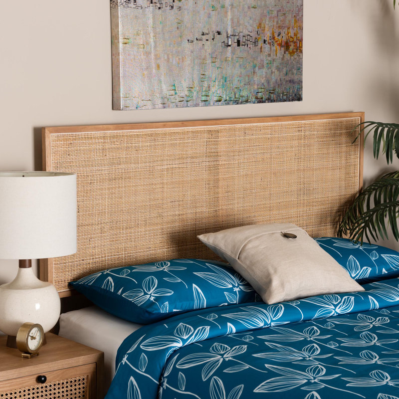 Nigel Rattan and Bayur Solid Wood Headboard, Natural Brown