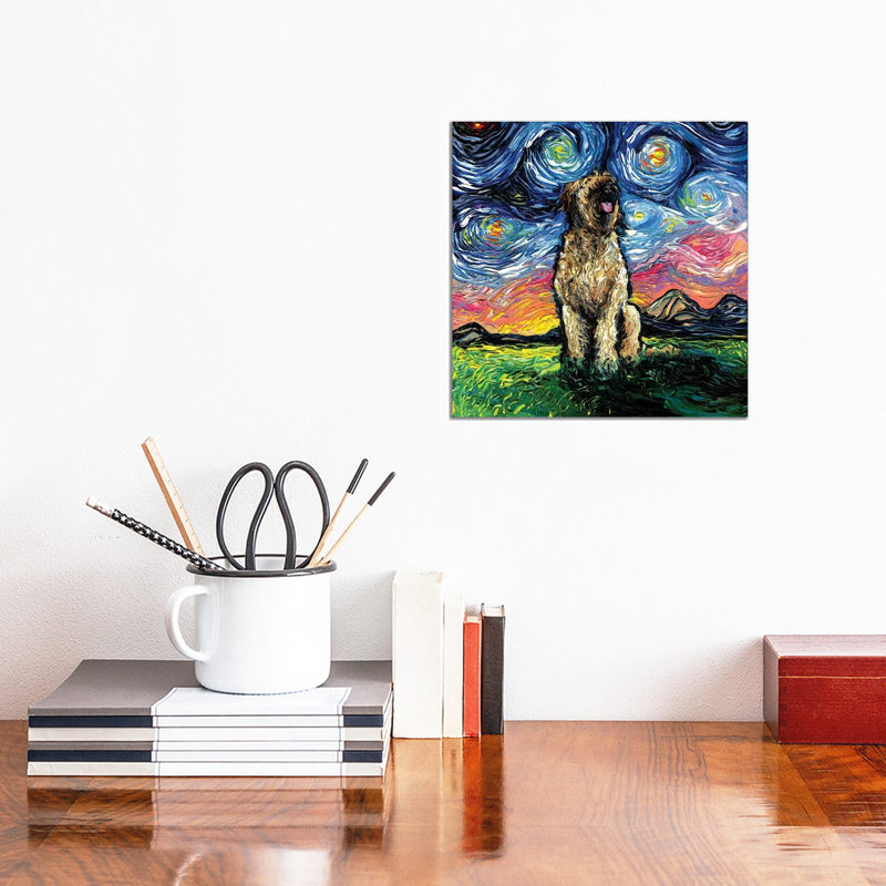 Briard Night by Aja Trier - Gallery-Wrapped Canvas Giclée on Canvas, 30.48 cm H x 30.48 cm W, Canvas
