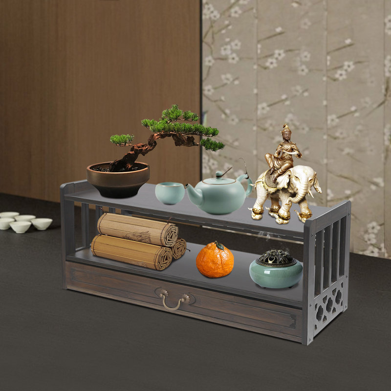 Table de bureau autel avec tiroir, Brun noisette