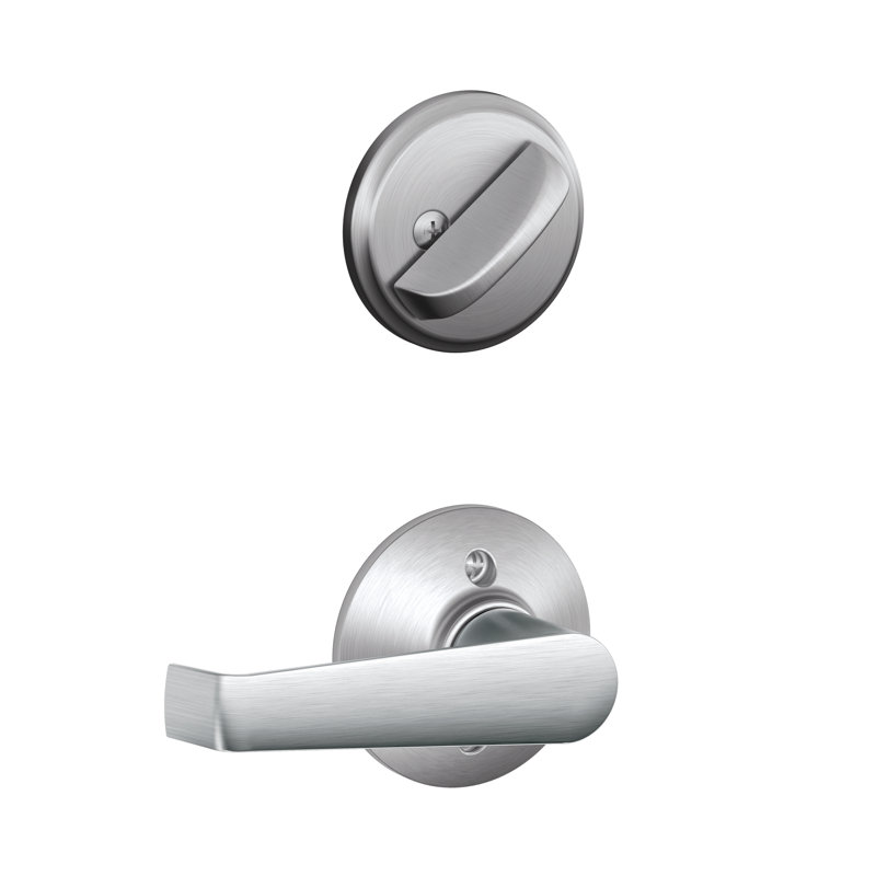 Elan Single Cylinder Interior Lever Set (Exterior Portion Sold Separately), Satin Chrome