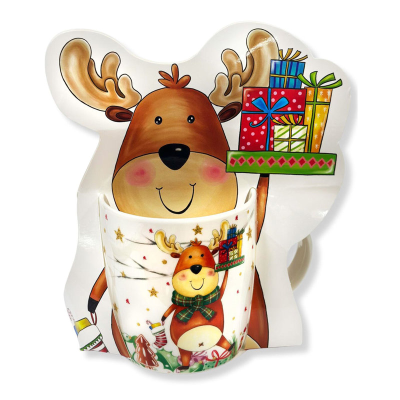Reindeer Porcelain Mug In A Gift Packaging