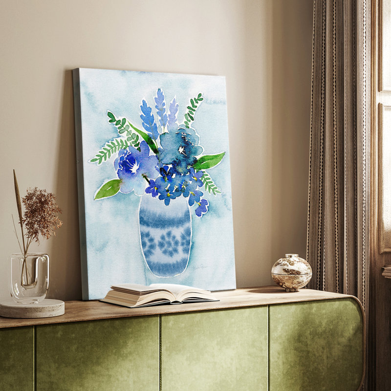 Bouquet bleu II - galerie Cavas sur mesure, H 12 po x l 8 po