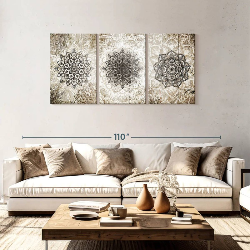 Impression sur toile Zen Mandala Patina, H 80 po x l 39 po x P 1,25 po