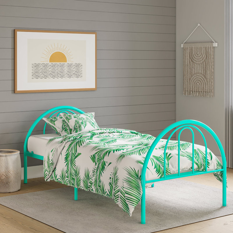 Brooklyn Metal Twin Bed, Turquoise