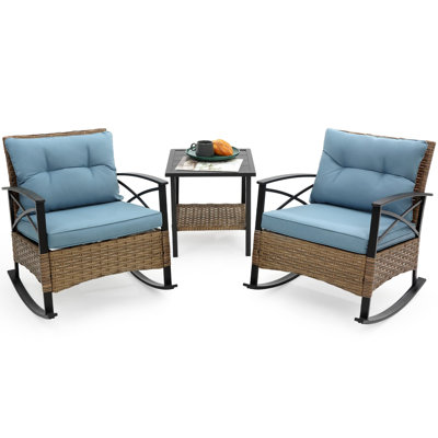 Outdoor Rocking Chairs Set - 3 Pieces by One Allium Way