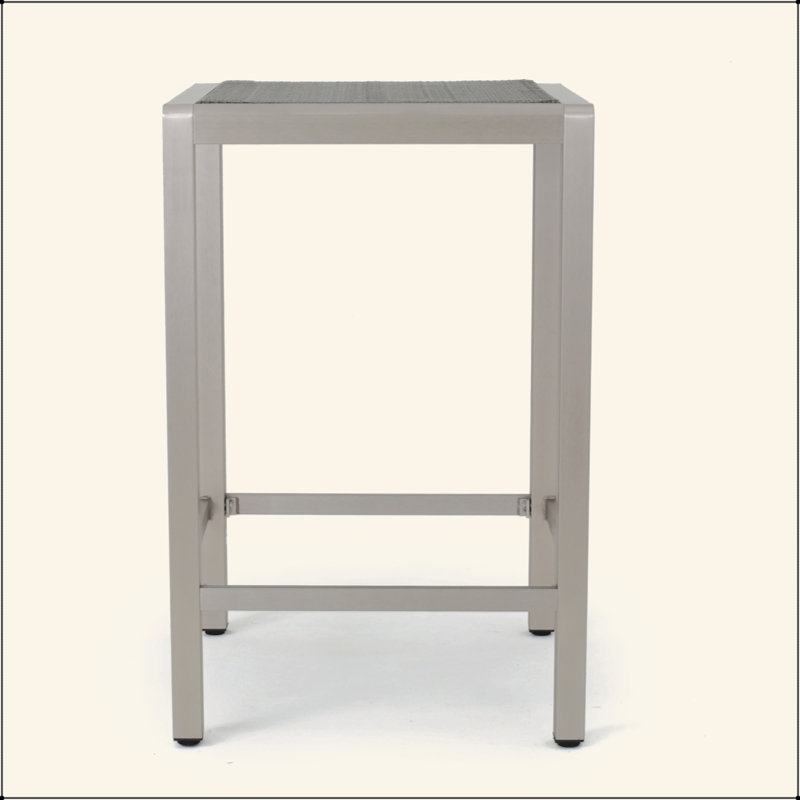 Table de bar d'extérieur en aluminium avec plateau en rotin PE