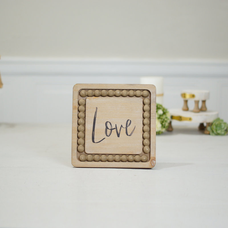 Signe d'amour en bois 8 po.