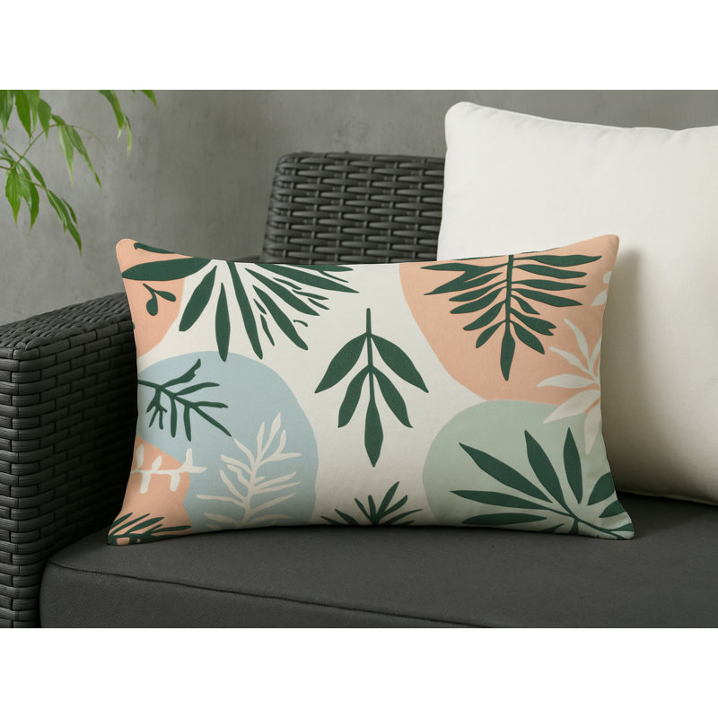 Verdant Path Indoor And Outdoor Throw Pillow, Rectangle 14"H x 20"W