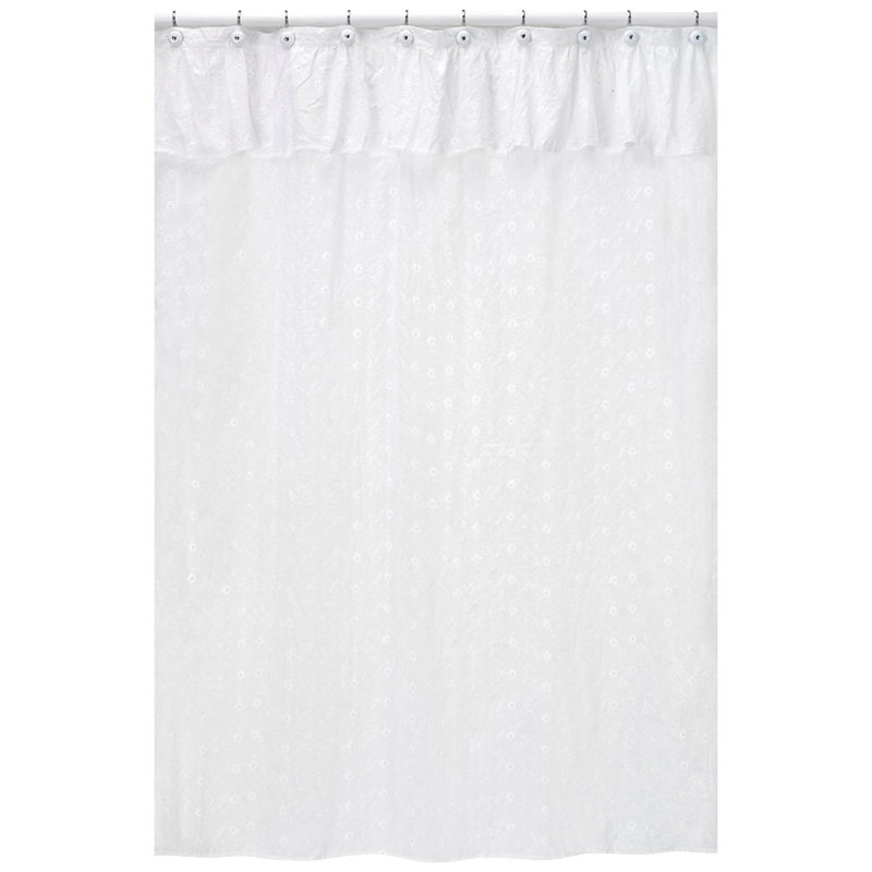 Eyelet Solid Color Single Shower Curtain