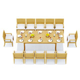 10 Seats 11 Pcs Grade-A Teak Wood Dining Set: 118" Double Extension Rectangle Table And 10 Atnas  Arm Chairs #11AT2410