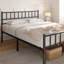 Minimalist Metal Bed Frame with Slatted Headboard-777585065-800080578