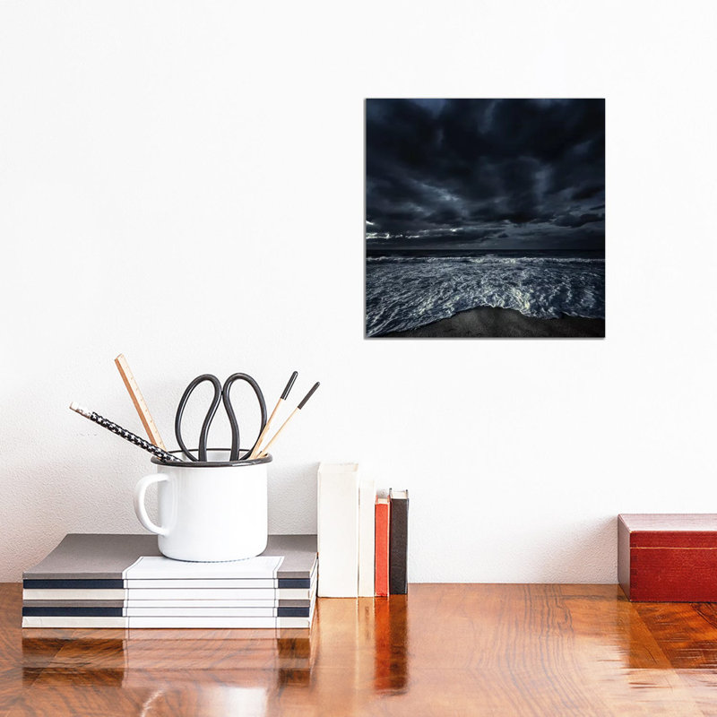 Rough Seaside Against Stormy Clouds, Hersonissos, Crete, Greece I by Evgeny Kuklev - Wrapped Canvas Print