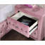 Superbe table de chevet rose avec poignée en acrylique et rangement fonctionnel