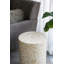 Tabouret décoratif avec motif Capiz doré et blanc