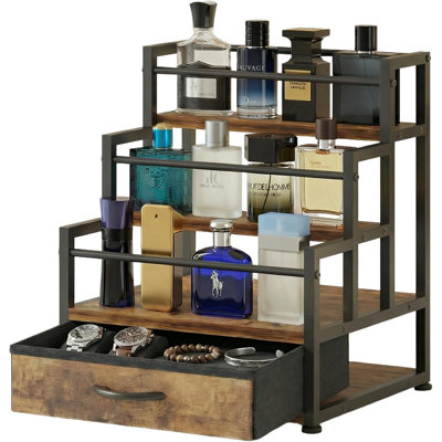 3-Tier Cologne Stand Organizer With Fabric Drawer