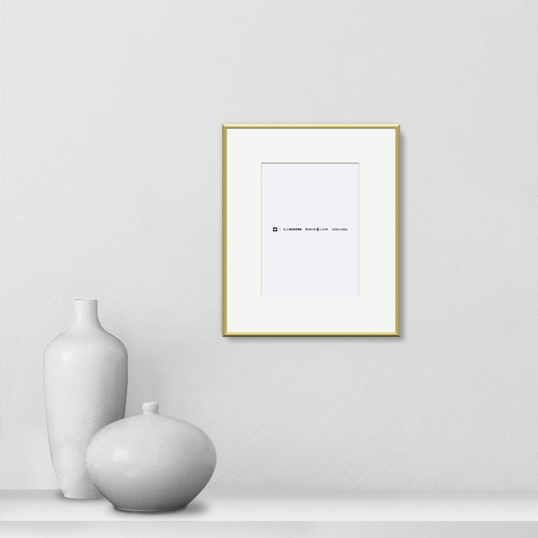 Feronia Metal Picture Frame with Mat, Gold, 5" x 7"