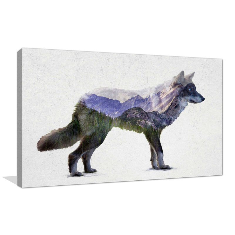Rocky Mountain Gray Wolf par - impression, Toile tendue, H 18 po x l 30 po x P 1 po